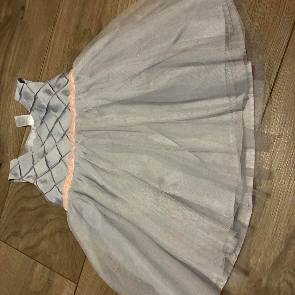 George Tulle Dress Baby Girl 18M Grey NWOT Quilted Bow Party Special Occasion